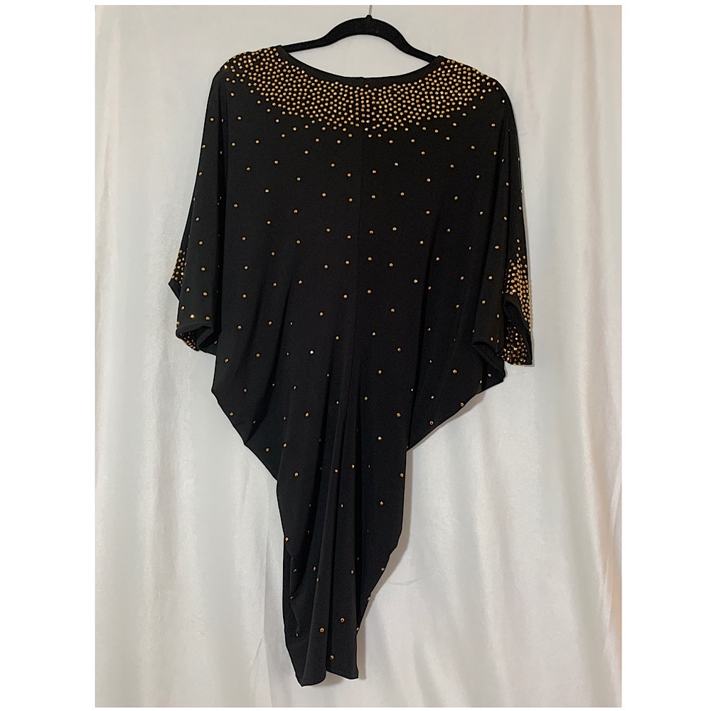 Gold gems on Black Dress